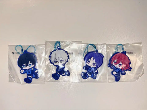 Blue Lock Ichiban Kuji Rin, Nagi, Leo, Chigiri Rubber Charm Rubber Strap Bundle