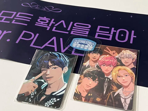 PLAVE Concert Entrance Photocard + Big Photocard + Mid-Concert Slogan + MmmemiMoo Stamp Sticker Bundle