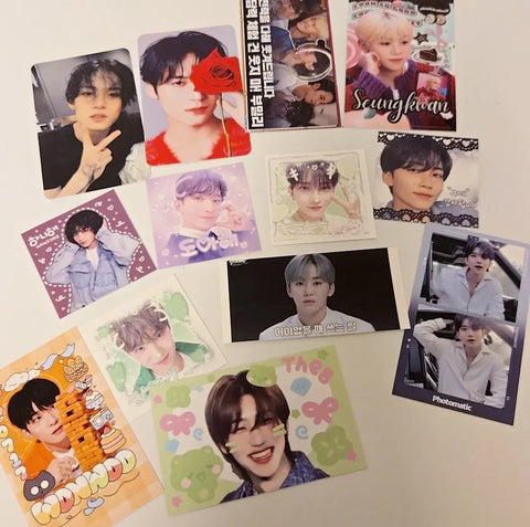 Seventeen unofficial goods stickers, photomatics, etc. all together