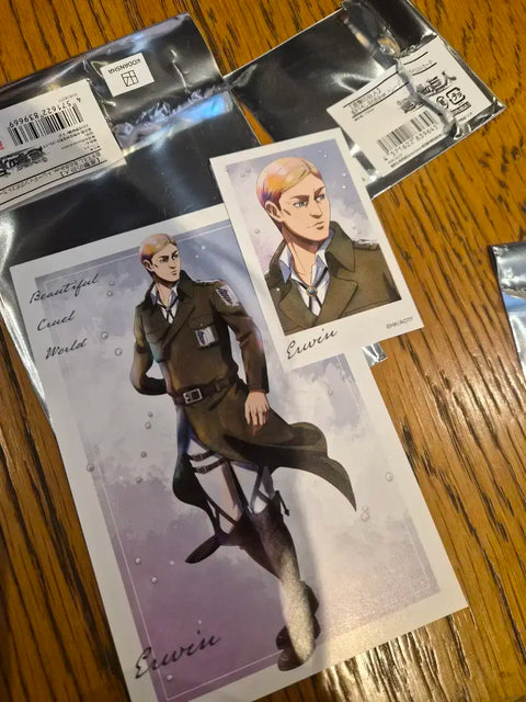 Attack on Titan Winter Walk Erwin Trading Card Postcard Set