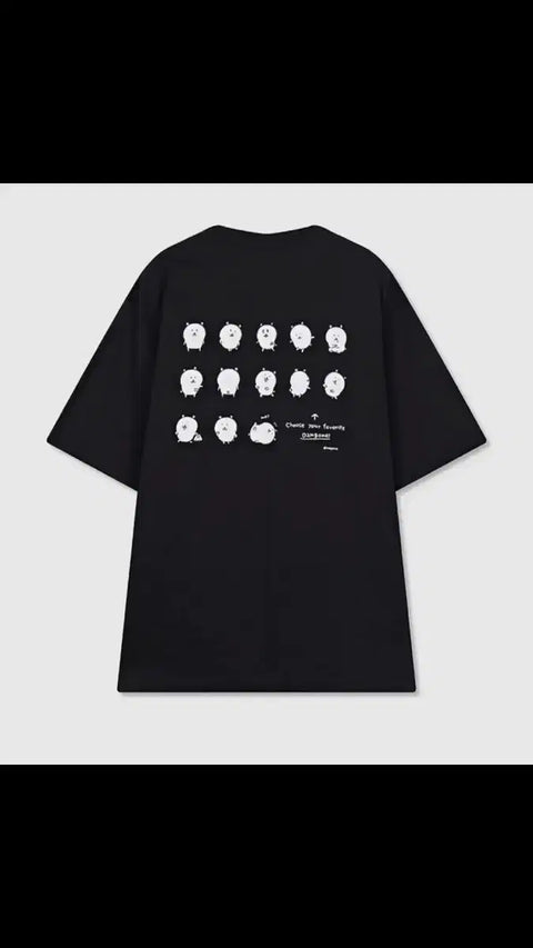 SPAO Nongdamgom short-sleeved T-shirt for sale, size L, black color