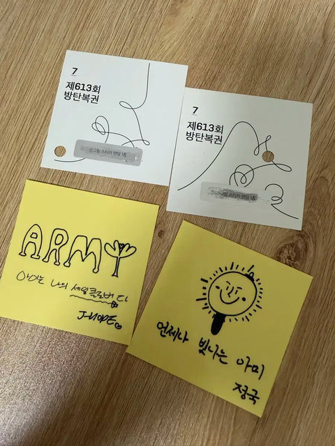 BTS Public Broadcast Lottery Tickets & Stickers (All Together)