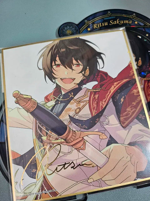 Ensemble Stars Sakuma Ritsu Usaneji Acrylic Autograph Board + Can Badge