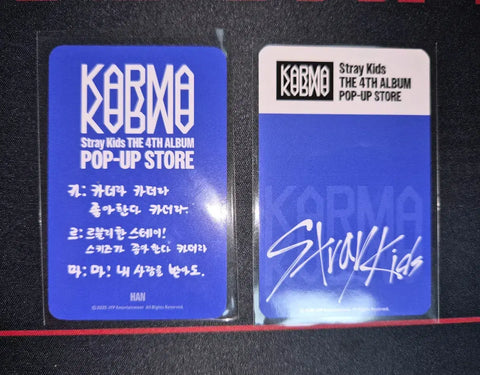 Stray Kids Karma Pop-up Lucky Draw Han Photocard + Seungmin & Felix Unit Photocard