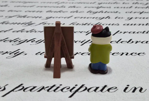 Cat artist miniature figure