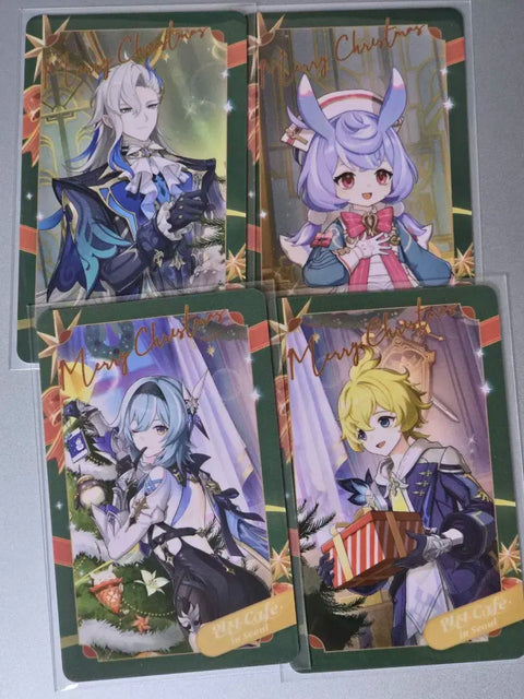 Genshin Cafe Year-End/New Year Photo Cards Bundle, Sigewinne, Mika, Eula, Neuvillette