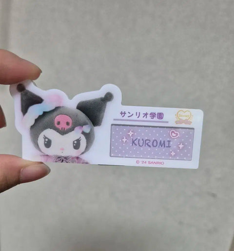 Sanrio Kuromi High Teen Sparkling Acrylic Badge Name Tag