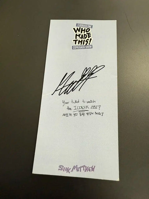 Seok Matthew comeback show ticket ZEROBASEONE ZB1 photocard zb1