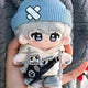 10cm doll clothes, blue beanie hat