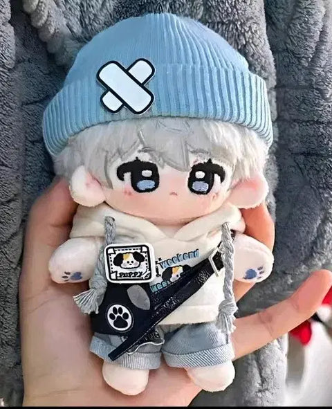 10cm doll clothes, blue beanie hat