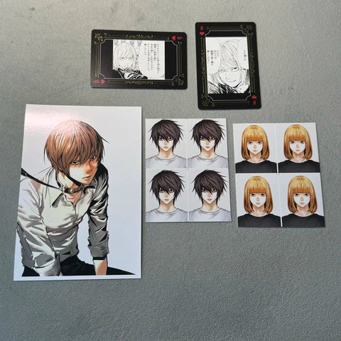 Selling/transferring Death Note Mello Light L Trump playing cards, photobooth photo cards.