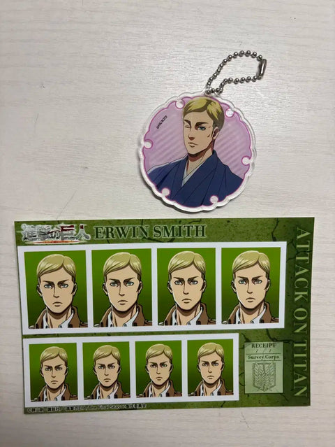 Attack on Titan Erwin keychain, ID photo