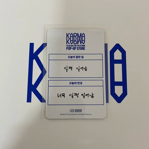 Stray Kids Lee Know Karma Pop-up Week 1 Benefit