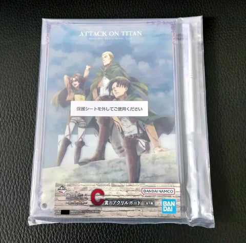 Attack on Titan Kuji C Prize Levi Erwin Hanji Acrylic Board Unopened