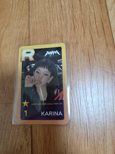 Selling aespa Richman pop-up Karina Superstar SMTOWN photocard.
