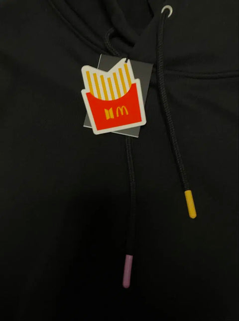 BTS McDonald's Collaboration Logo Hoodie Black M