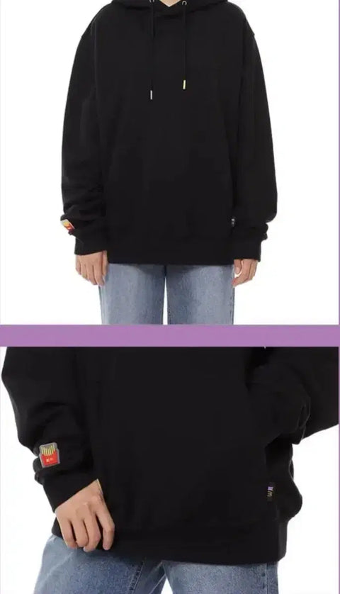 BTS McDonald's Collaboration Logo Hoodie Black M