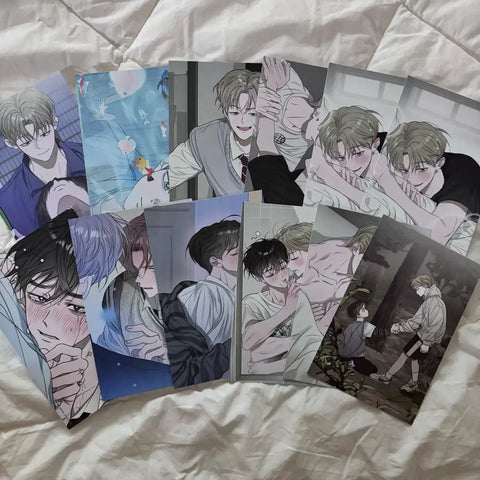 Flowers Falling Pond Mofen Collaboration Cafe 10,000 Won Purchase Benefit Postcard 9 Pieces as a Set