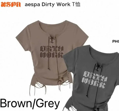 aespa Dirty Work T-shirt Karina photocard set, unopened, for sale