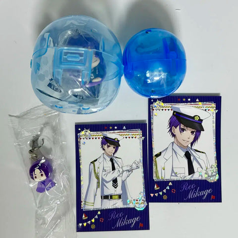 Blue Lock Mejirushi Konnichiwa Gacha Marine Look Photocard Pasha Figure Mikage Reo Set
