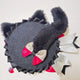 Cat Ear Can Badge Rosette Red Black 75mm