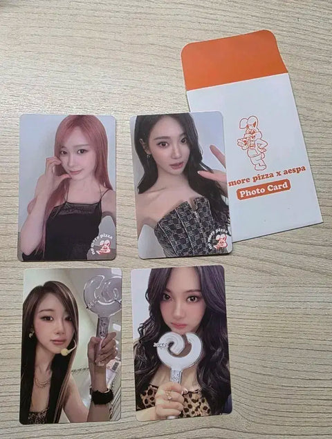 aespa No More Pizza light stick photo card Giselle Ningning all together