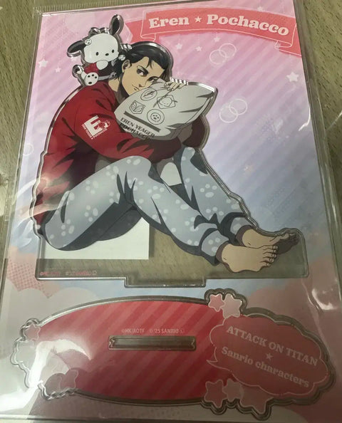 Attack on Titan Sanrio Collaboration Acrylic Stand Eren Yeager Pochacco
