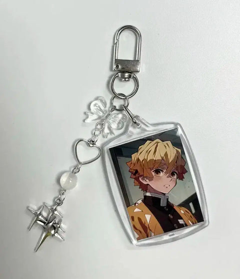 Demon Slayer Zenitsu ID Photo Beaded Keyring