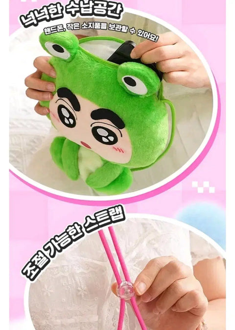 Crayon Shin-chan Random Crossbody Bag Storage Bag Random Shiro Buriburi Phone Zipper Bag