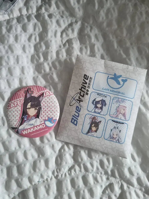Blue Archive Cafe Memorial Wakamo Can Badge for Sale