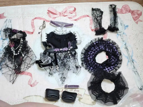 20cm Chinese Doll Clothes Wardrobe Goth Look Witch's Night Banquet