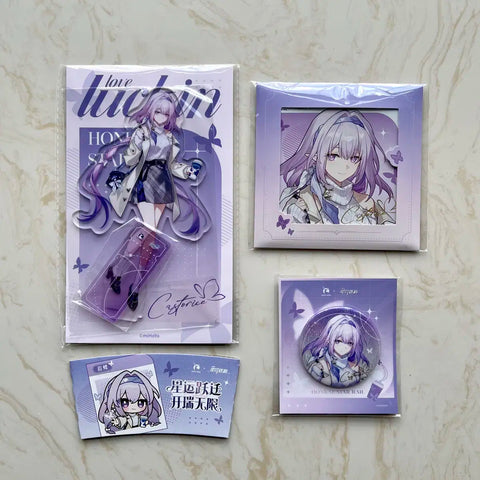 Honkai Star Rail Castoris Collaboration Acrylic Stand Shikishi Can Badge Set