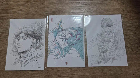 Attack on Titan Levi Illustration Postcard 3-Piece Set