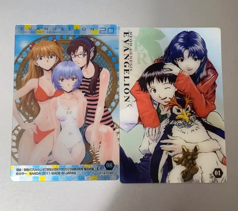 Evangelion Shinji Rei Asuka Wafer Vintage Card Goods