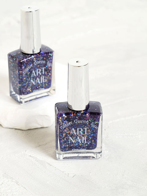 [✈️KOREA] Daiso - Ring Ring Art Nail 13 ml Glitter Queen Navy