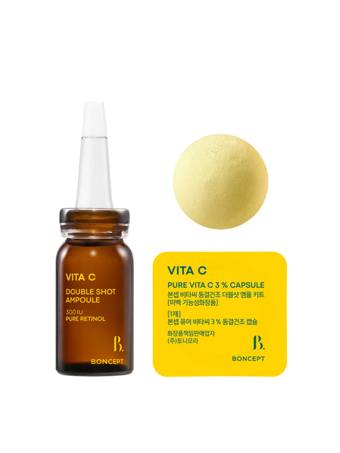 [✈️KOREA] Daiso - Boncept Vitamin C Freeze-Dried Double Shot Ampoule Kit