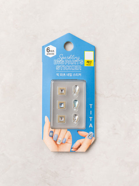 [✈️KOREA] Daiso - Big Parts Nail Stickers 6pcs