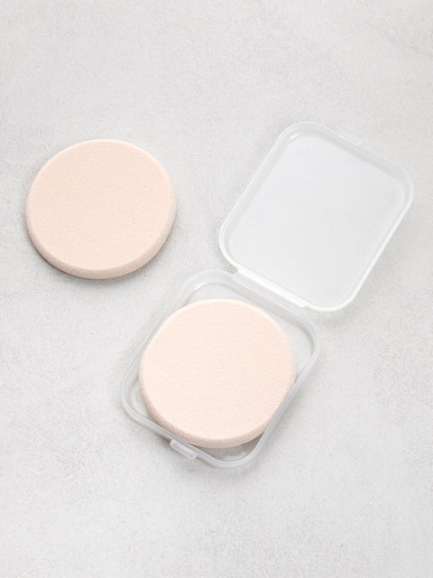 [✈️KOREA] Daiso - Round Puff 2pcs (Includes Portable Case)