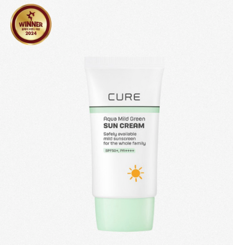 [✈️KOREA] [Kim Jung Moon Aloe] Cure Aqua Mild Green Sun Cream_40ML