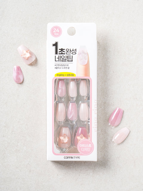[✈️KOREA] Daiso - Ring Ring Coffin Art Nail Tips #3