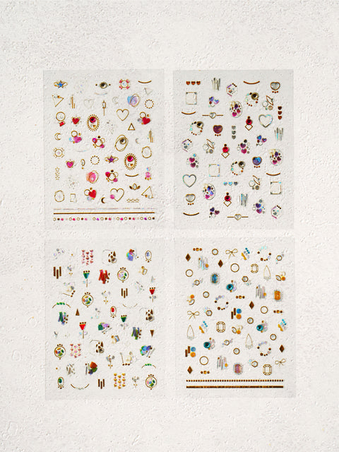 [✈️KOREA] Daiso - Stone Gold & Silver Foil Nail Stickers