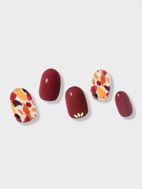 [✈️KOREA] Daiso - Kiss New York Gelloop Mimi Gel Nail 24pcs (Burgundy Petal)