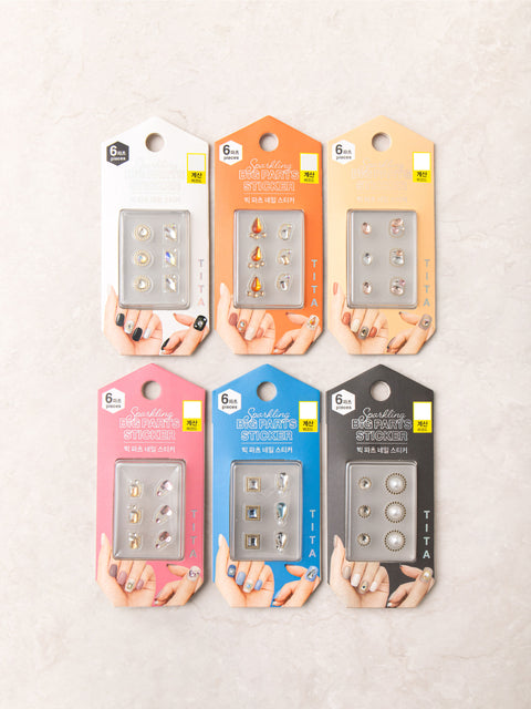 [✈️KOREA] Daiso - Big Parts Nail Stickers 6pcs