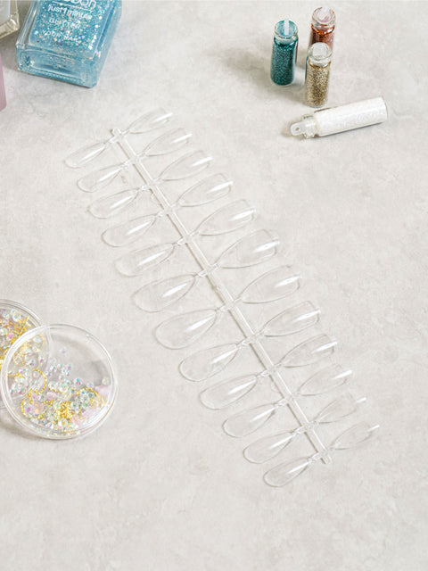 [✈️KOREA] Daiso - Almond Clear Nail Tips, 72 Pieces