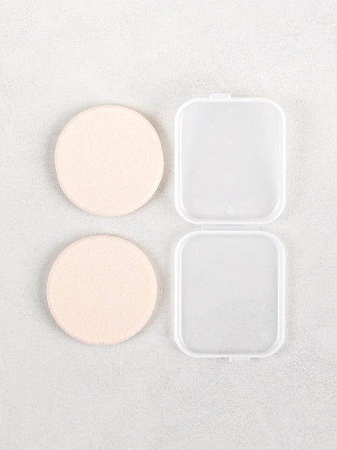 [✈️KOREA] Daiso - Round Puff 2pcs (Includes Portable Case)