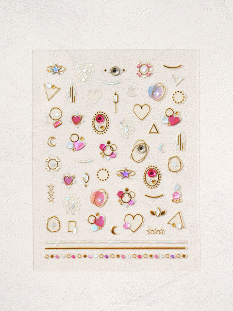 [✈️KOREA] Daiso - Stone Gold & Silver Foil Nail Stickers