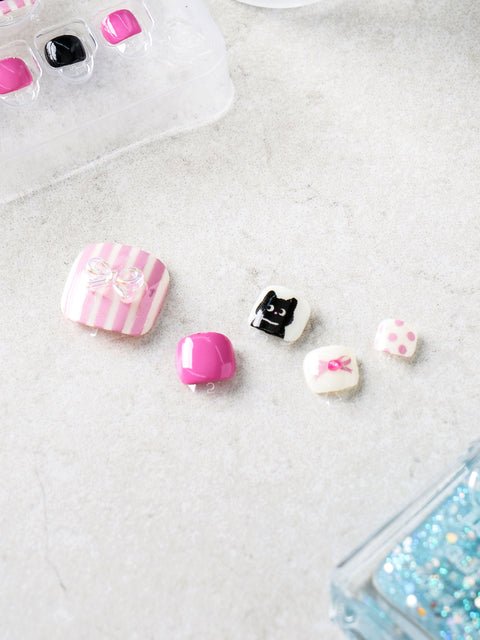 [✈️KOREA] Daiso - Titapress Pedi Tips 14pcs Pink