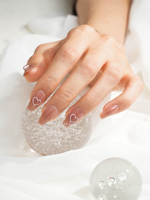 [✈️KOREA] Daiso - Ring Ring Coffin Nail Tips 24pcs Rose Pink