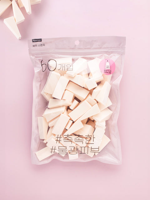 [✈️KOREA] Daiso - PU Triangle Puff Set (60P)
