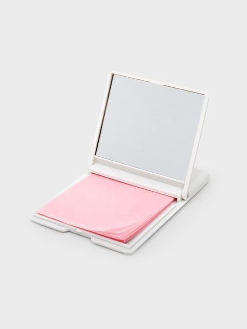 [✈️KOREA] Daiso - Oil Blotting Paper Mirror Case SET 50P